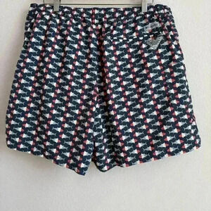 Columbia PFG Men's Mesh Liner Navy Blue‎ Repeating Fish Swim Trunks XL